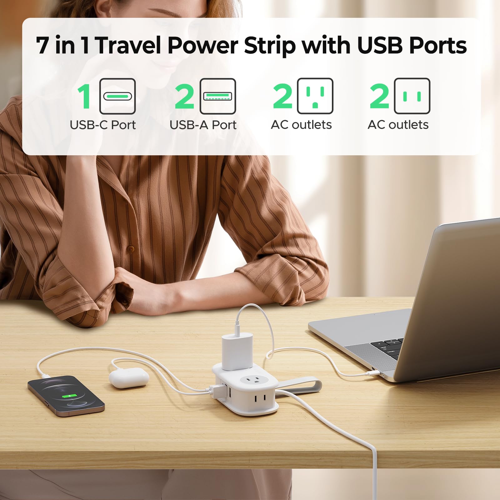 Goodinary® Travel Power Strip