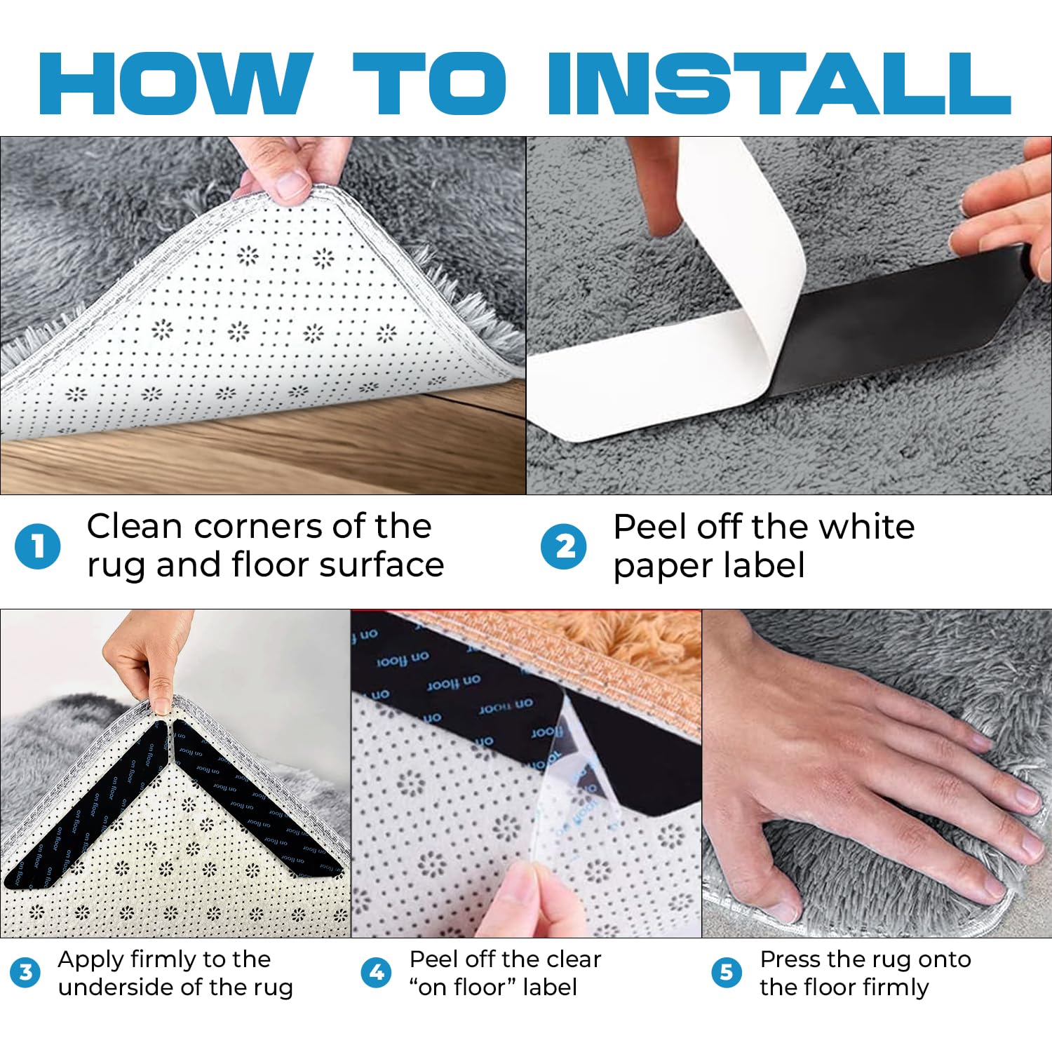 Goodinary® Non Slip Rug Grips (8pcs)