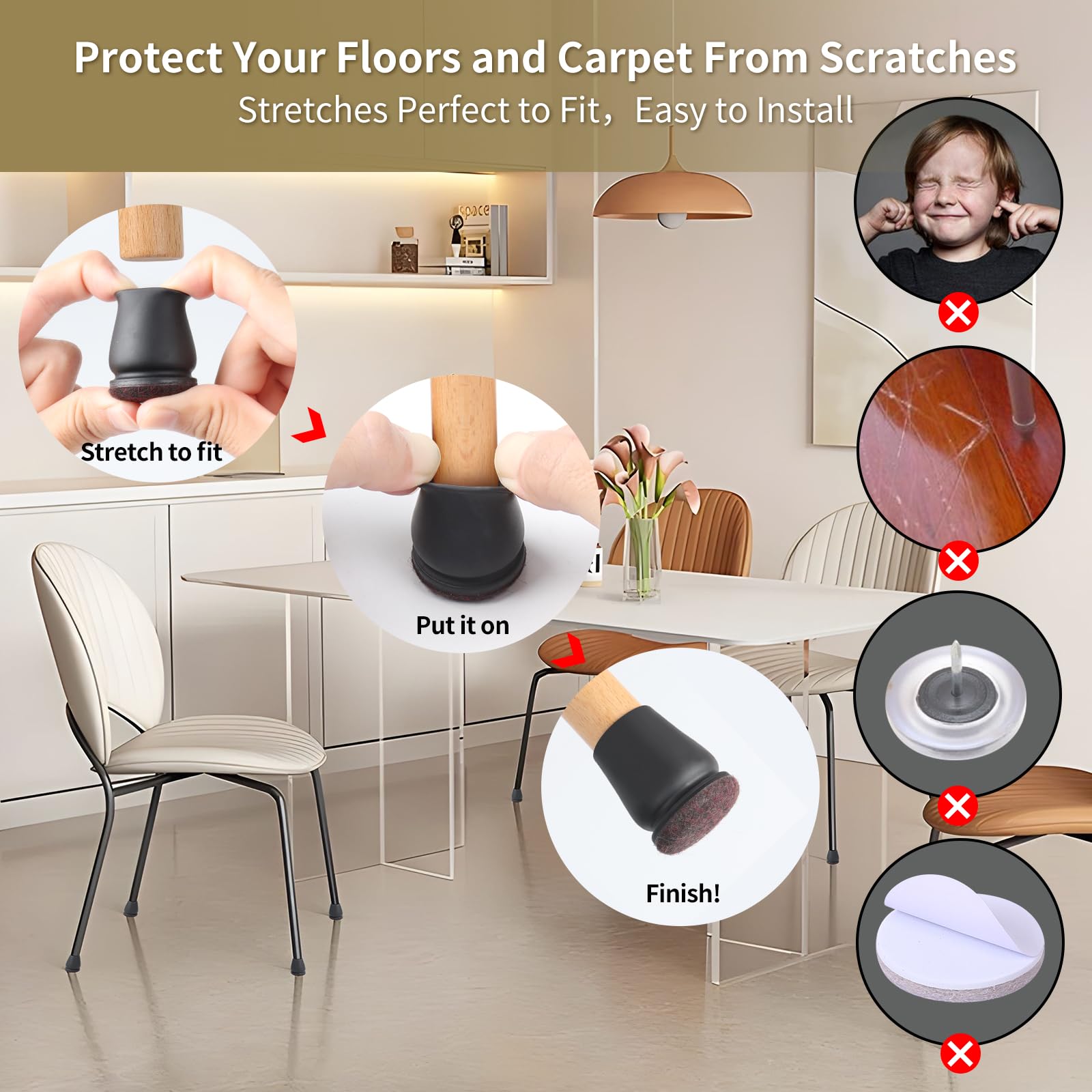 Goodinary® Chair Leg Protectors (8 Pcs)