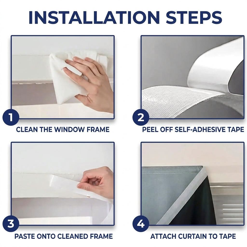 Goodinary® Self Adhesive Portable Blackout Curtains