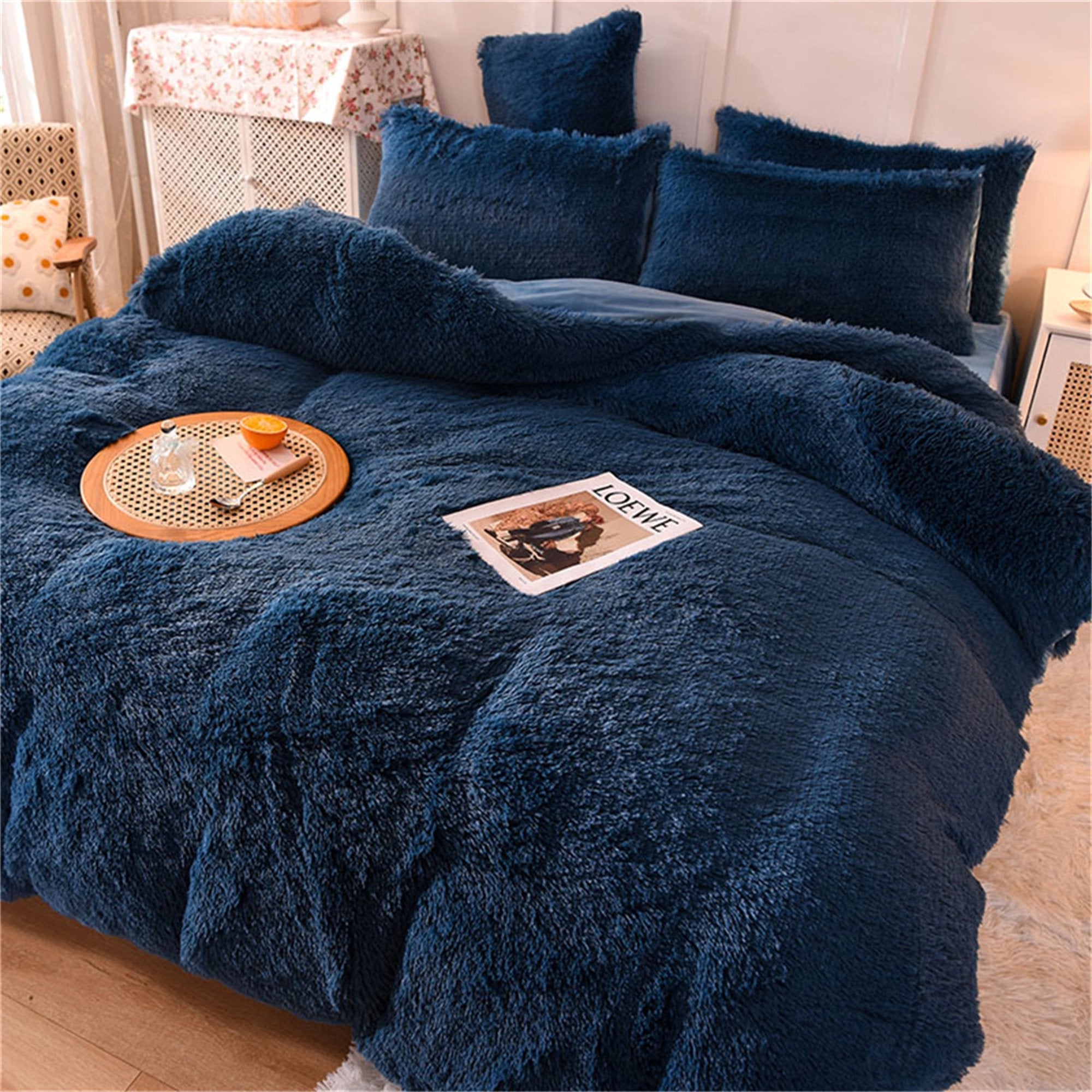 Goodinary® Faux Fur Plush Duvet Cover Set (4 Pcs)