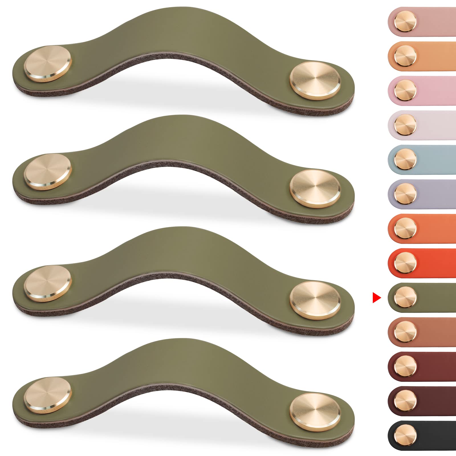 Goodinary® Luxury Leather Cabinet Drawer Pulls (4 pcs)