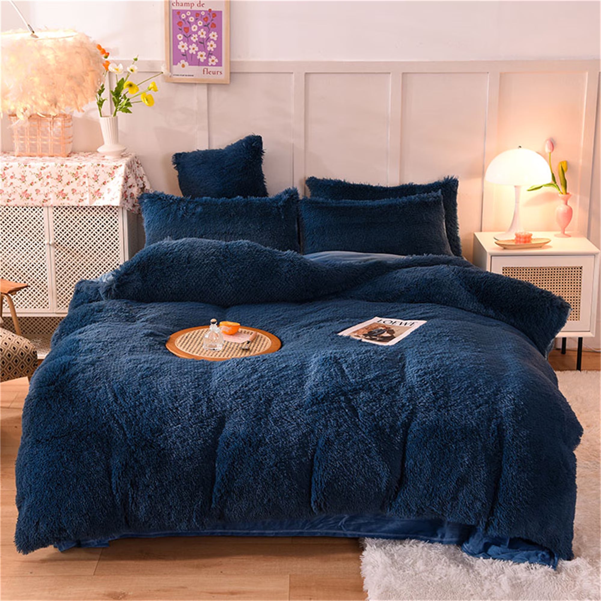 Goodinary® Faux Fur Plush Duvet Cover Set (4 Pcs)