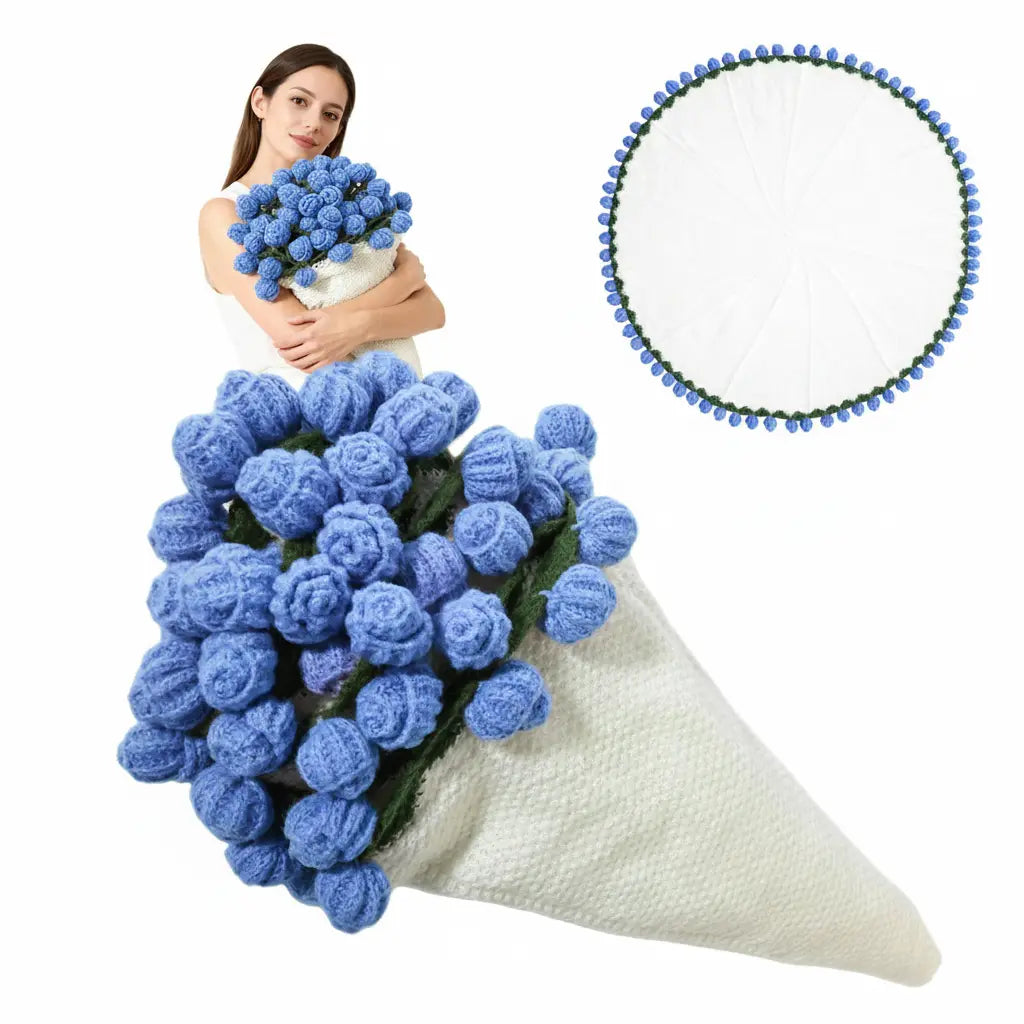 Goodinary® Crochet Rose Bouquet Blanket