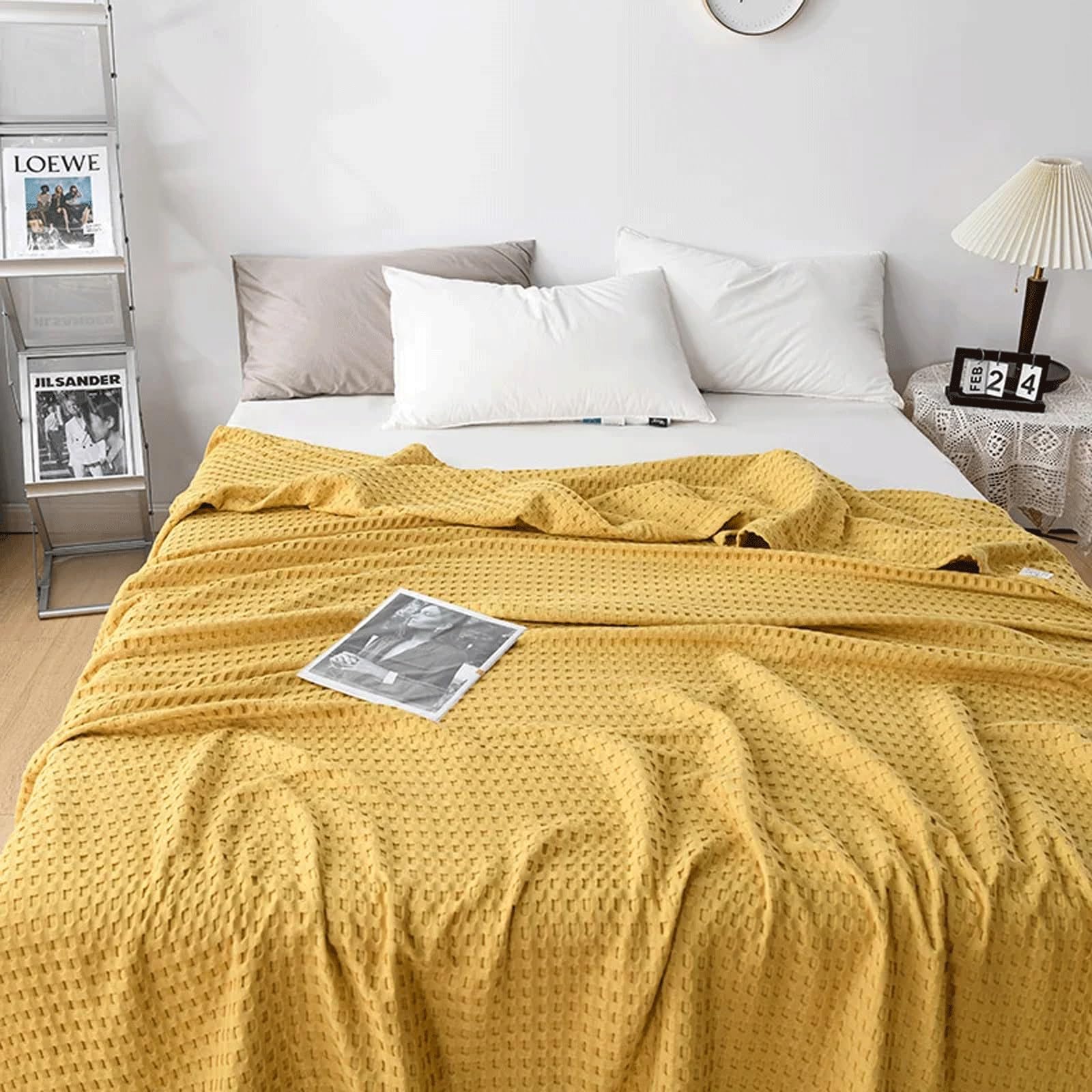 Goodinary® Breathable Cotton Waffle Weave Blanket