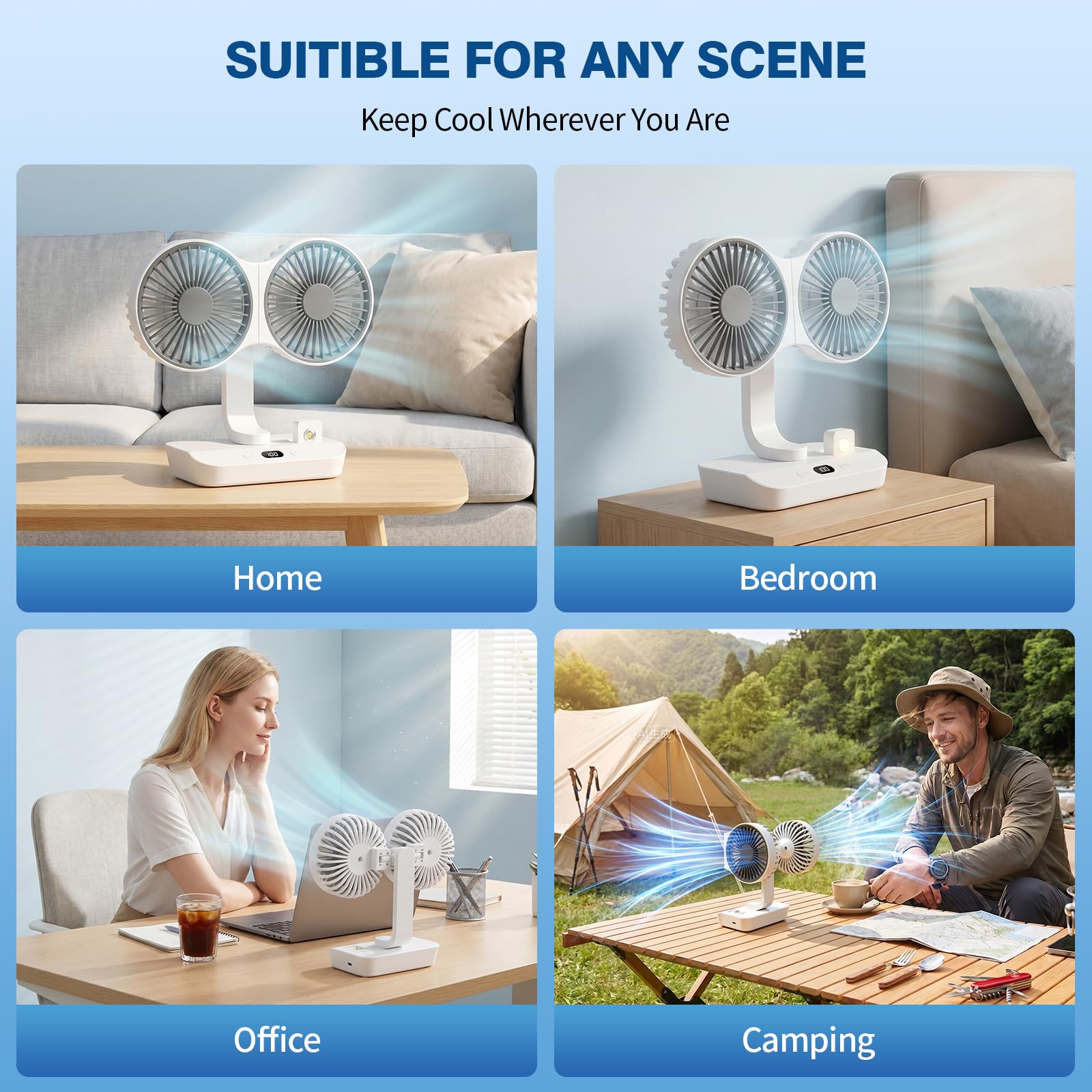 Goodinary® Dual Desk Fan