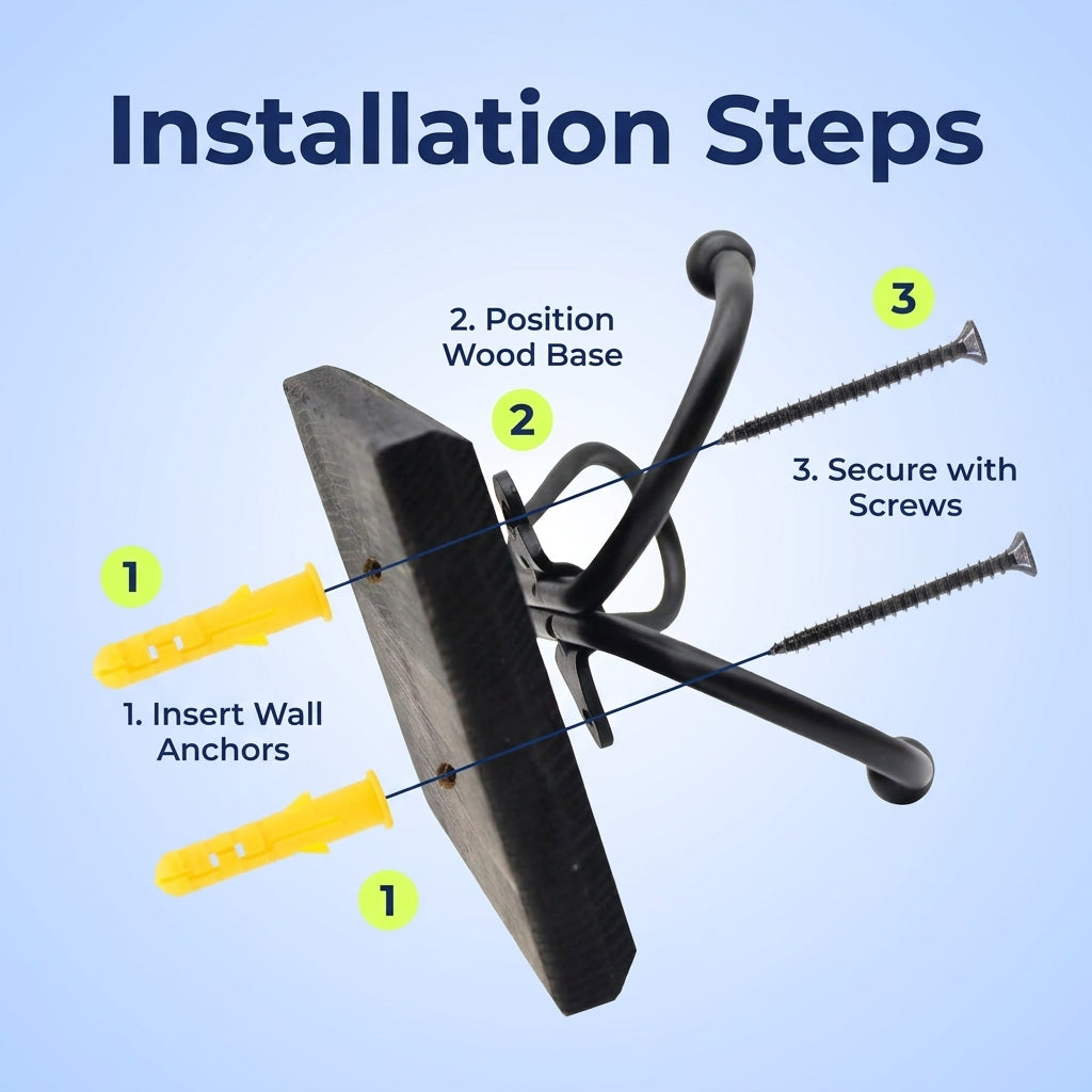 Goodinary® Wooden Pine Hook Rack (2 Pcs)