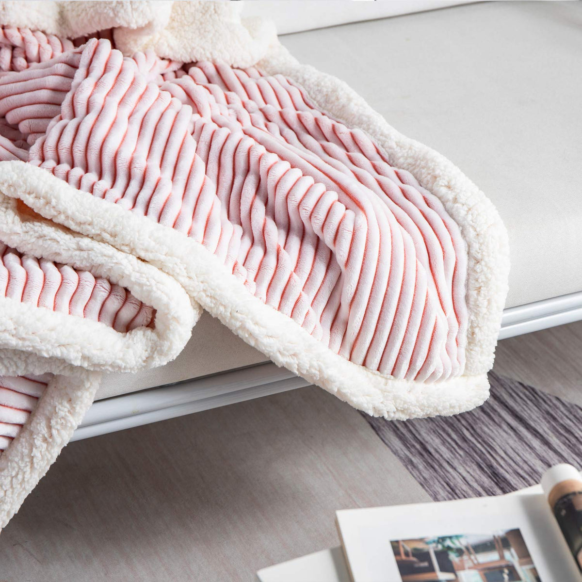 Goodinary® Ribbed Flannel Blanket