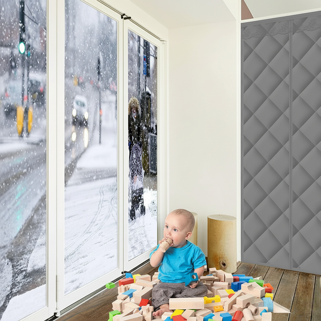 Goodinary® Waterproof Coldproof Magnetic Cotton Door Curtain