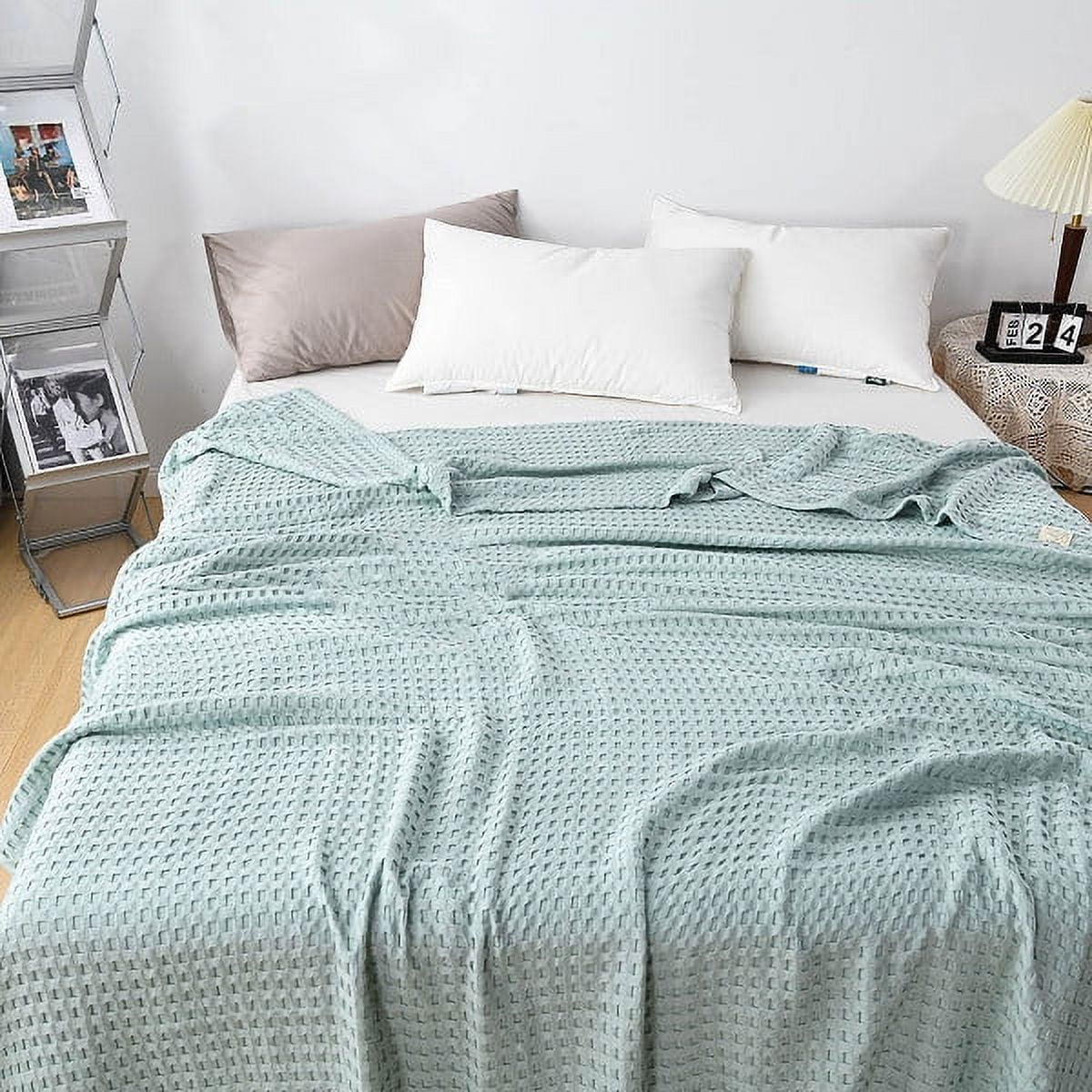 Goodinary® Breathable Cotton Waffle Weave Blanket