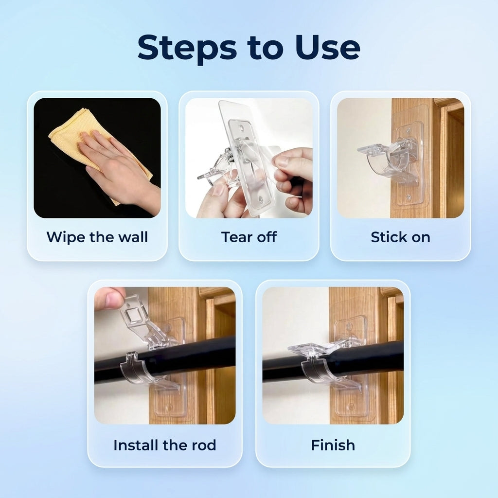Goodinary® No Drill Curtain Bracket (4 Pcs)