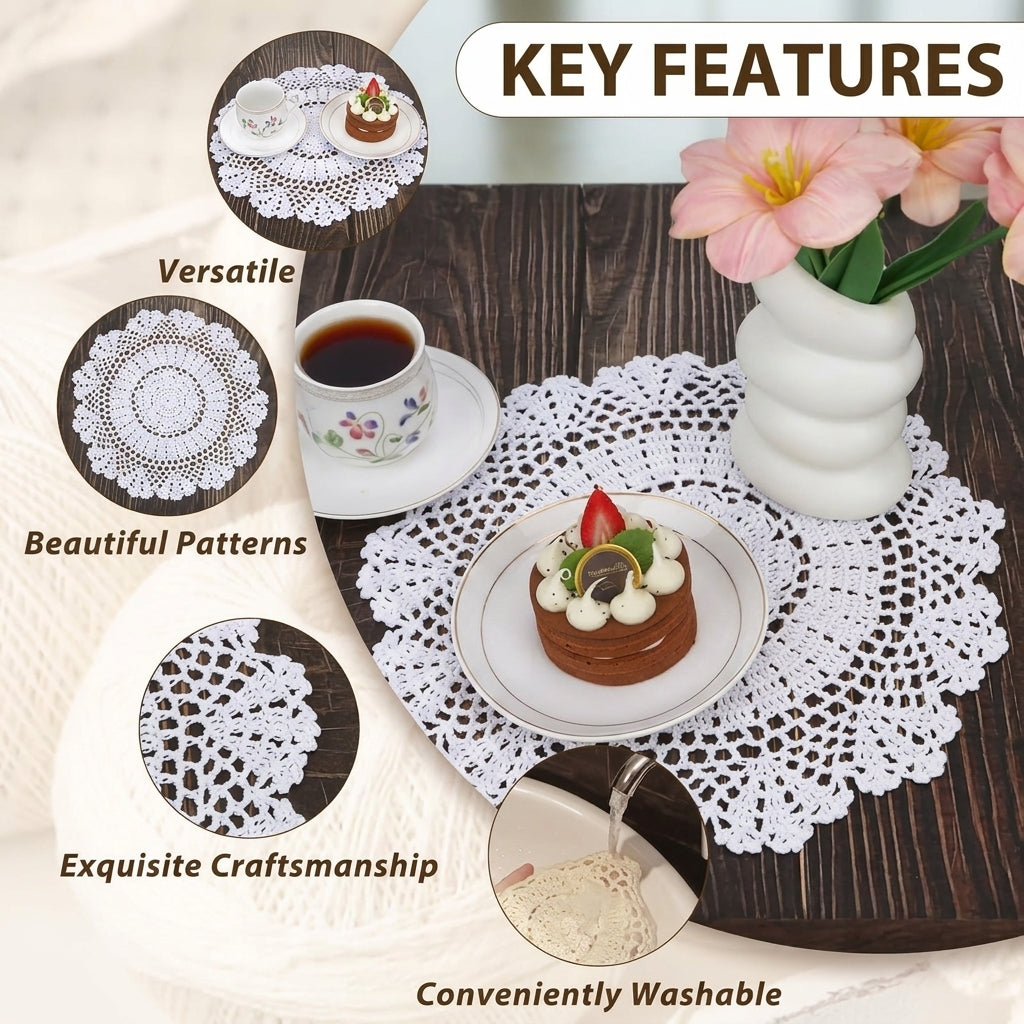 Goodinary® Crochet Lace Doily (4 Pcs)