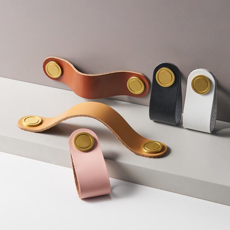 Goodinary® Luxury Leather Cabinet Drawer Pulls (4 pcs)