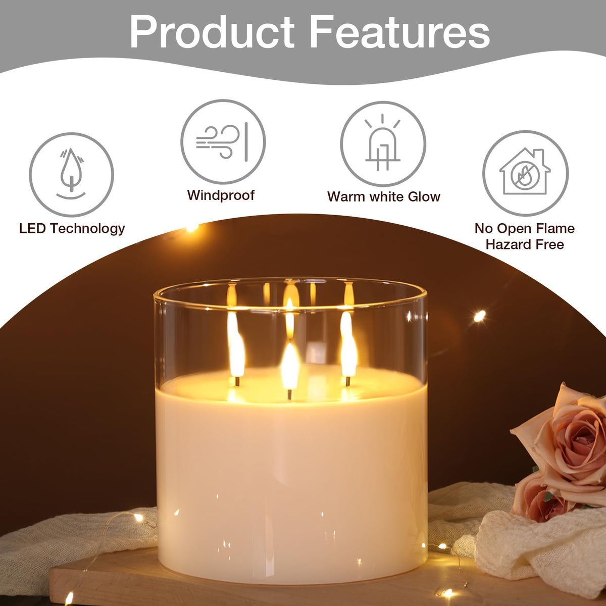 Goodinary® Remote Flameless Pillar Candle
