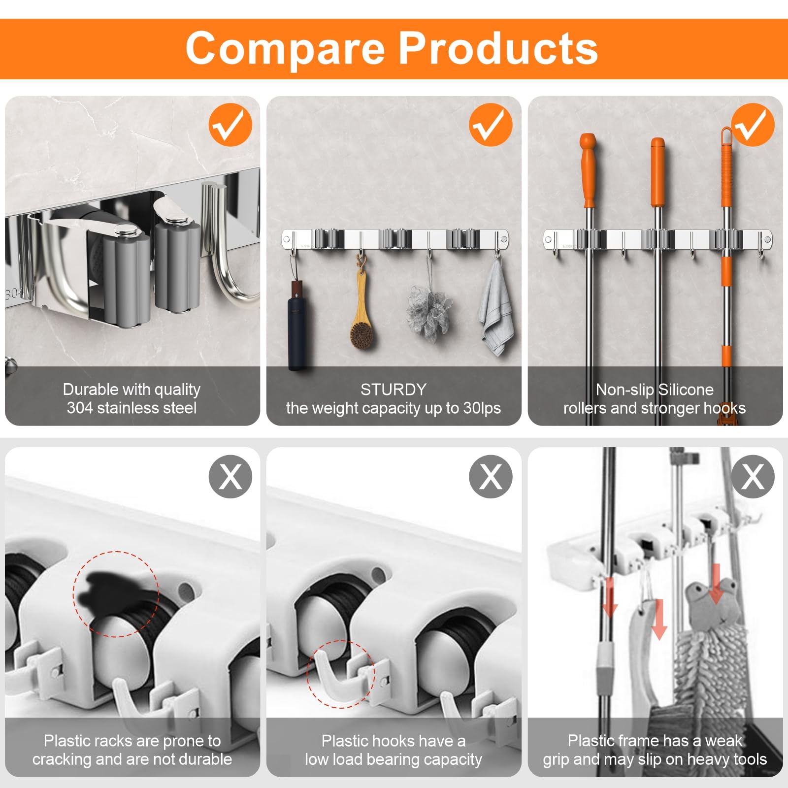 Goodinary® Broom Holder Rack