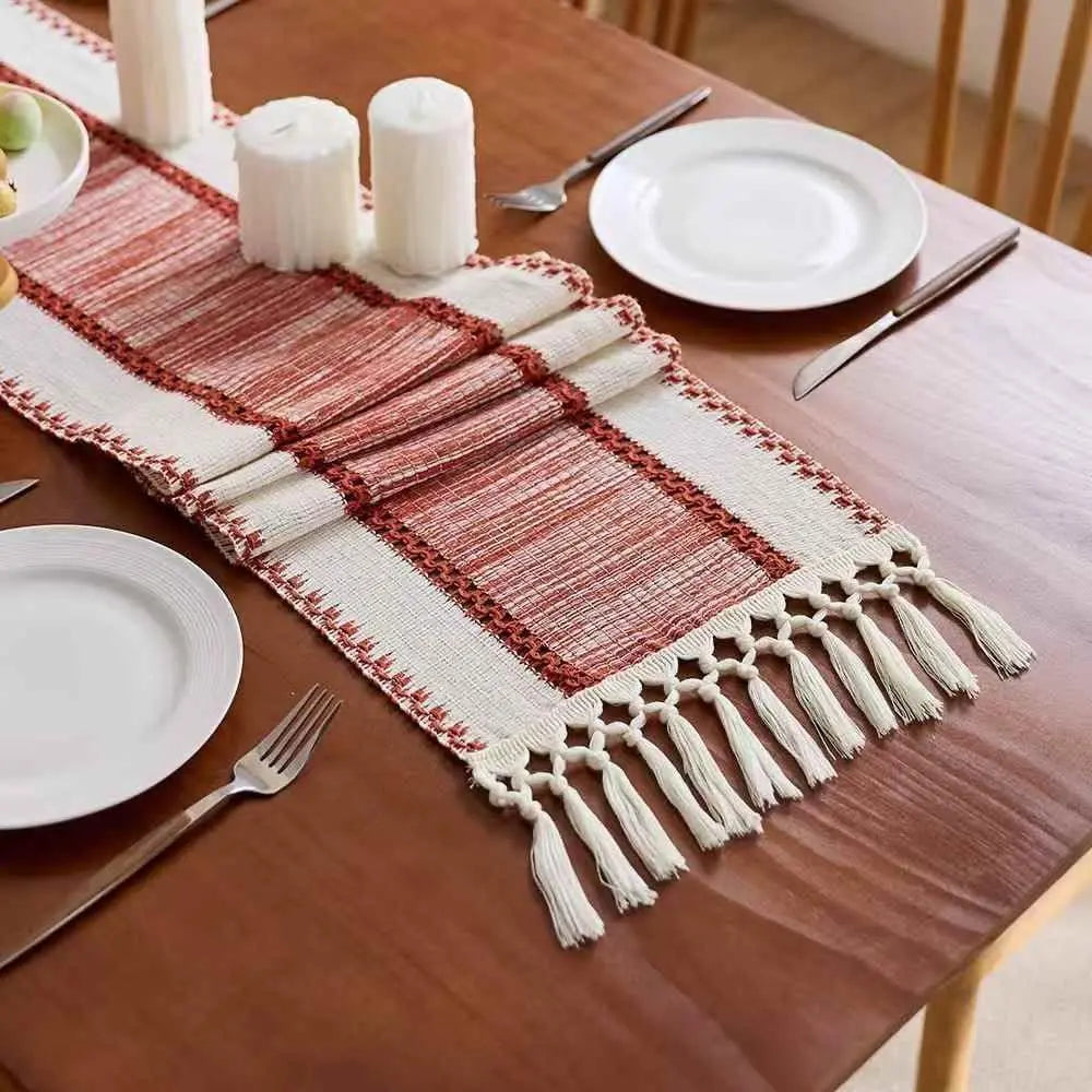 Goodinary® Brown Boho Table Runner Dining Decor Goodinary