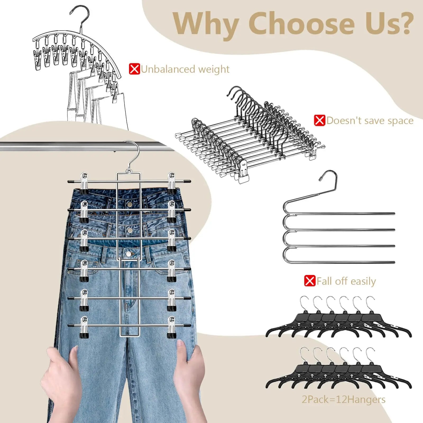 Goodinary® 6 Tier Pants Hanger - Goodinary
