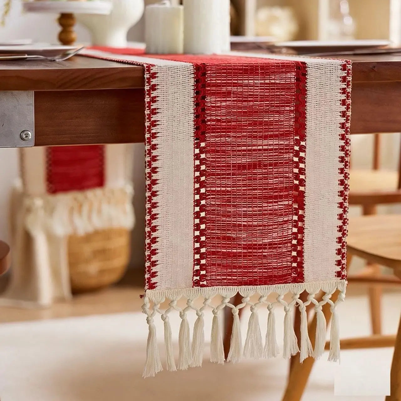 Goodinary® Brown Boho Table Runner Dining Decor Goodinary