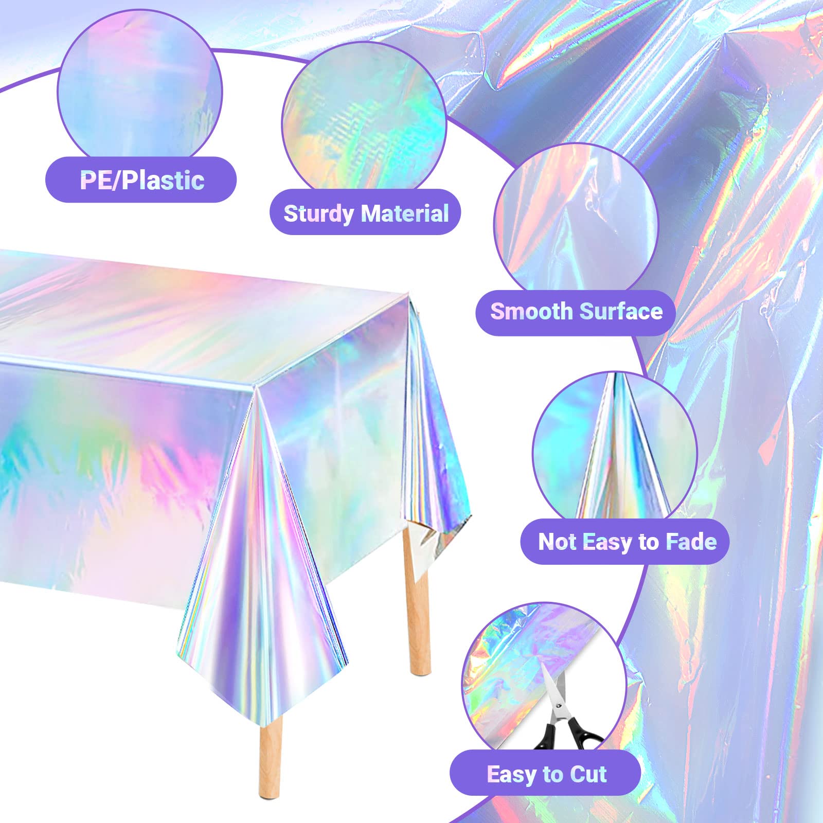 Goodinary® Rainbow Party Tablecloth (4 Pcs)