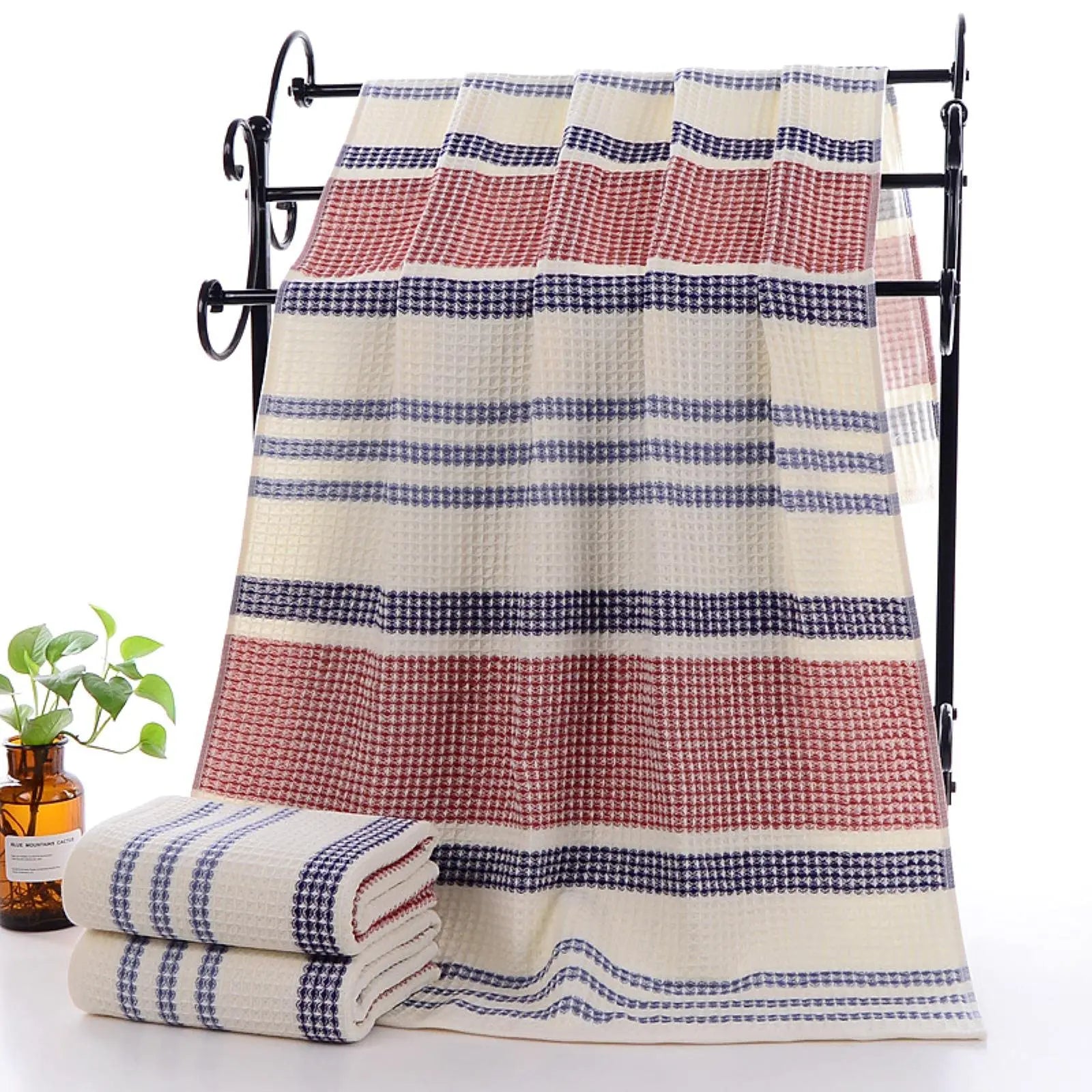 Goodinary® Cotton Honeycomb Waffle Soft Bath Towel (2Pcs) - Goodinary