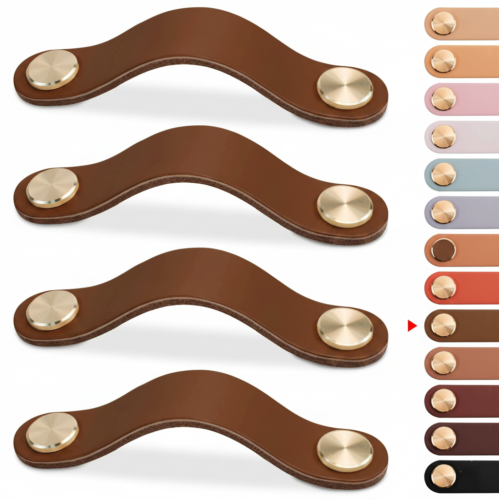 Goodinary® Luxury Leather Cabinet Drawer Pulls (4 pcs)