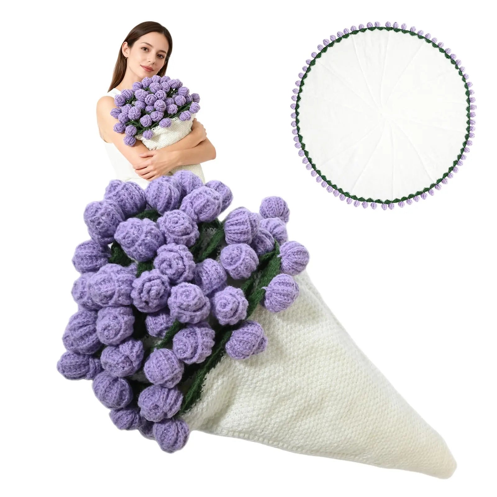 Goodinary® Crochet Rose Bouquet Blanket