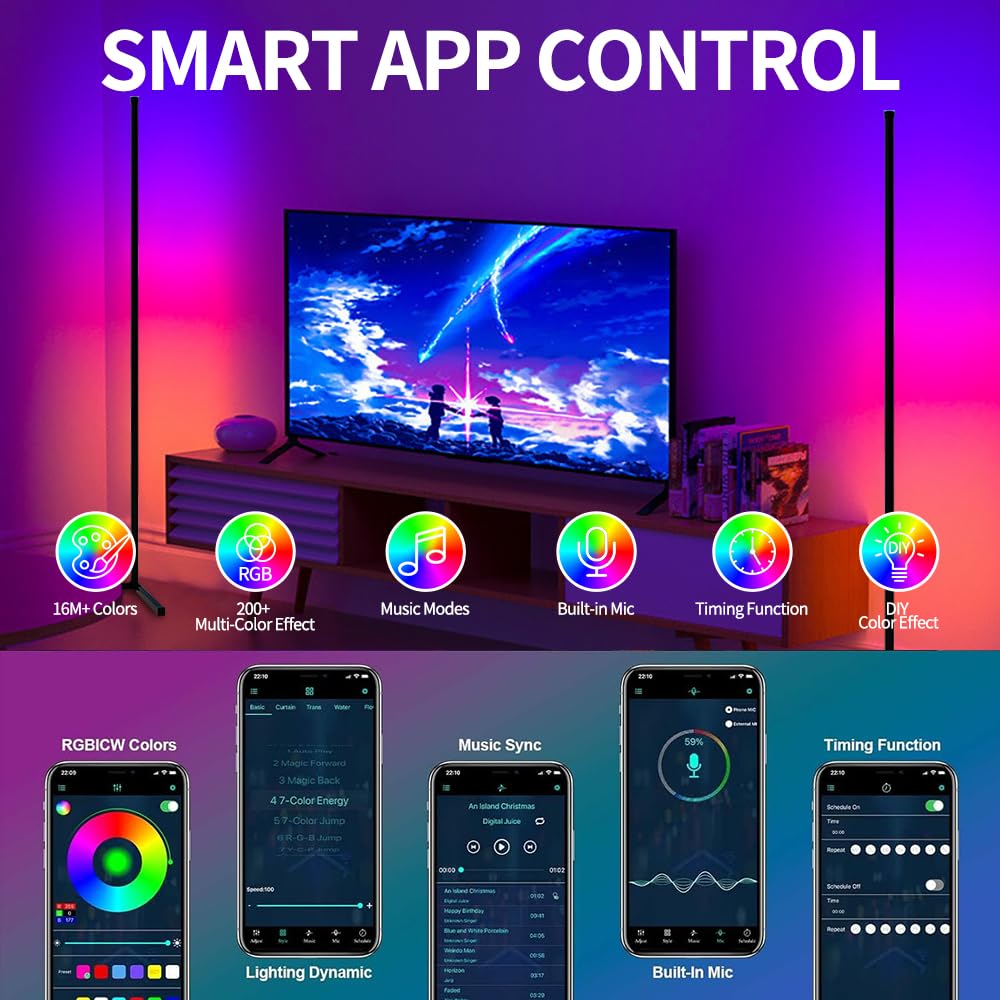 Goodinary® RGB LED Corner Floor Lamp