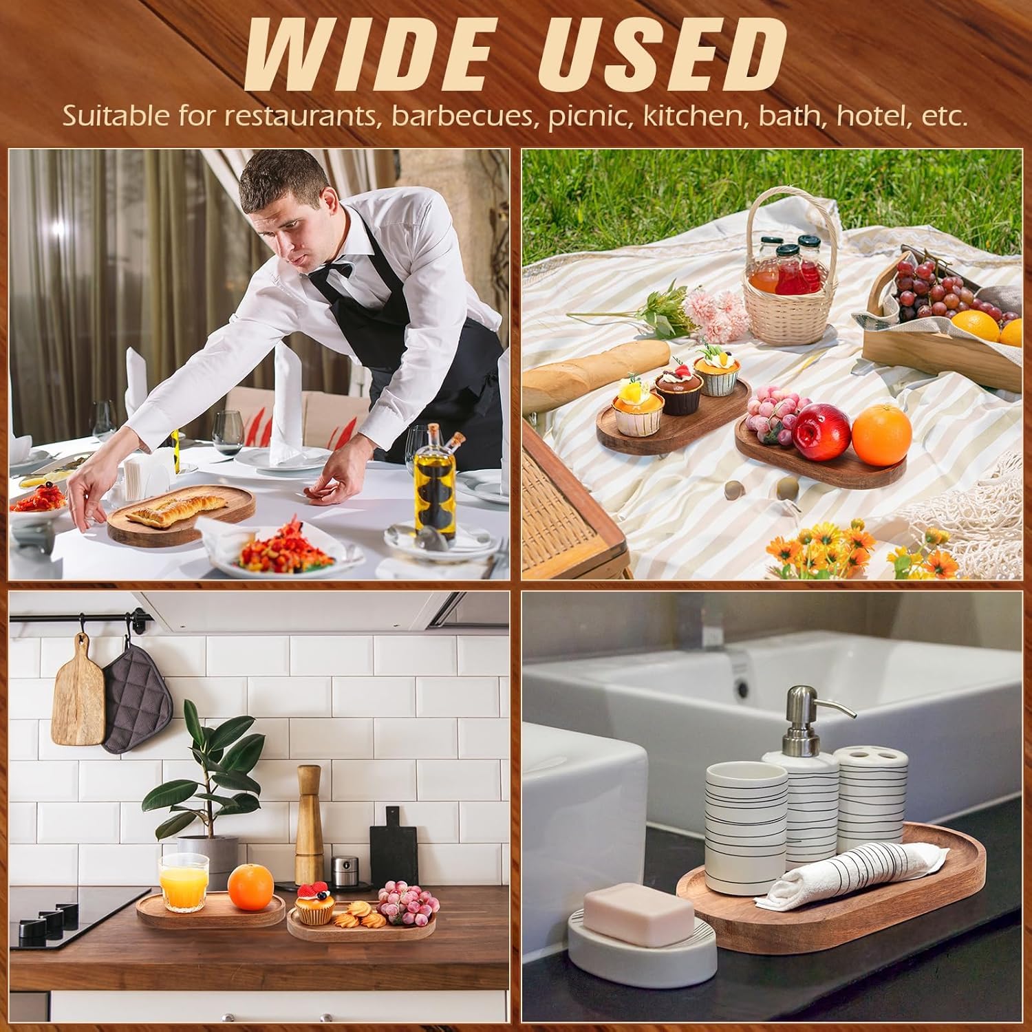 Goodinary® Wooden Serving Tray (3 Pcs)