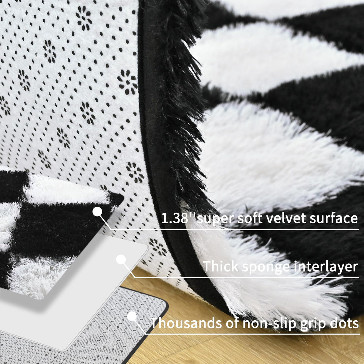 Goodinary® Checkered Area Rug