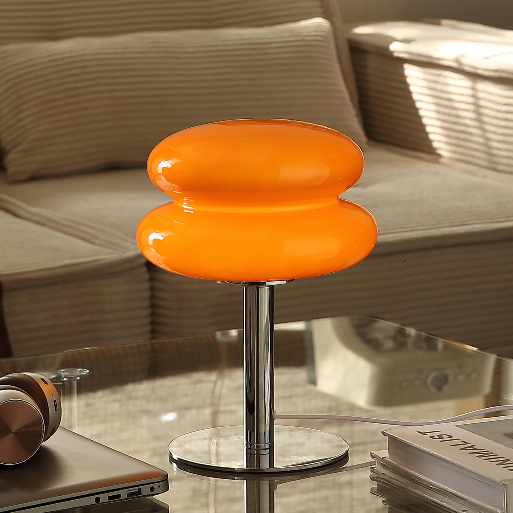 Goodinary® Glass Mushroom Lamp with Dimmable Light