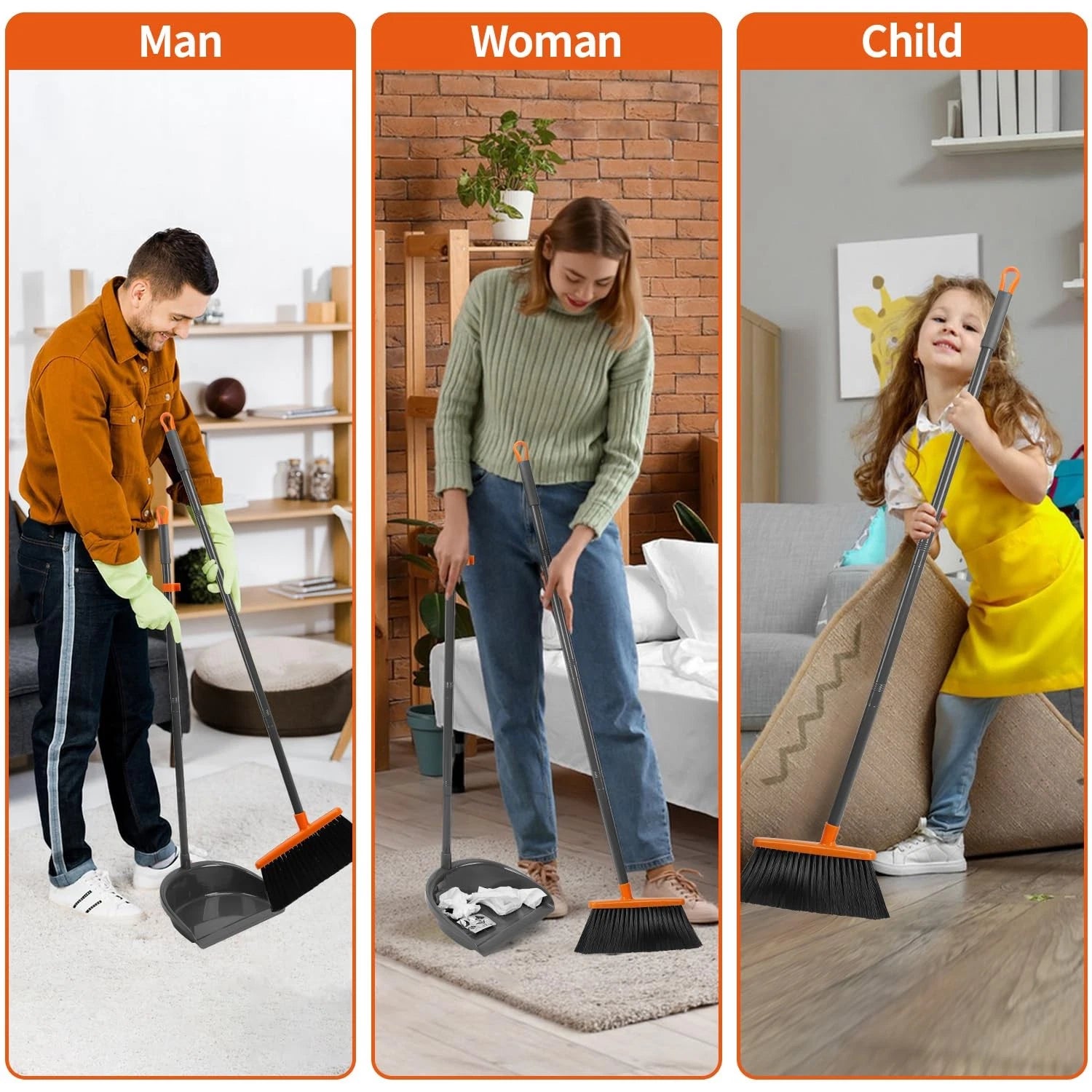Goodinary® Upright Broom Set