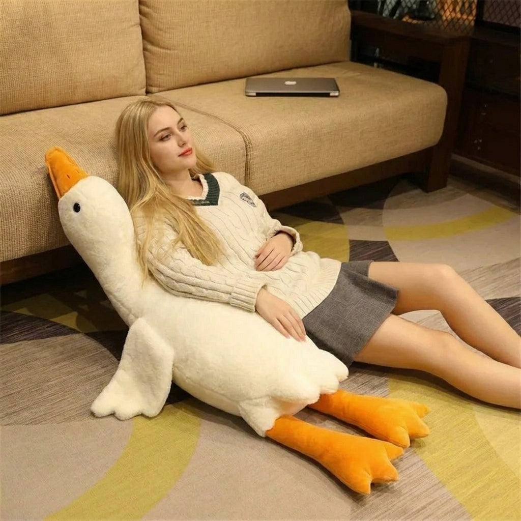 Goose Plush Pillow | Long Stuffed Animal Pillow | Hugging Cushion