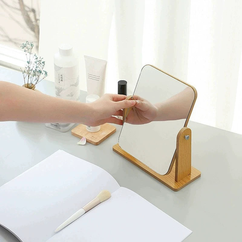 Goodinary® Folding Wooden Makeup Mirror