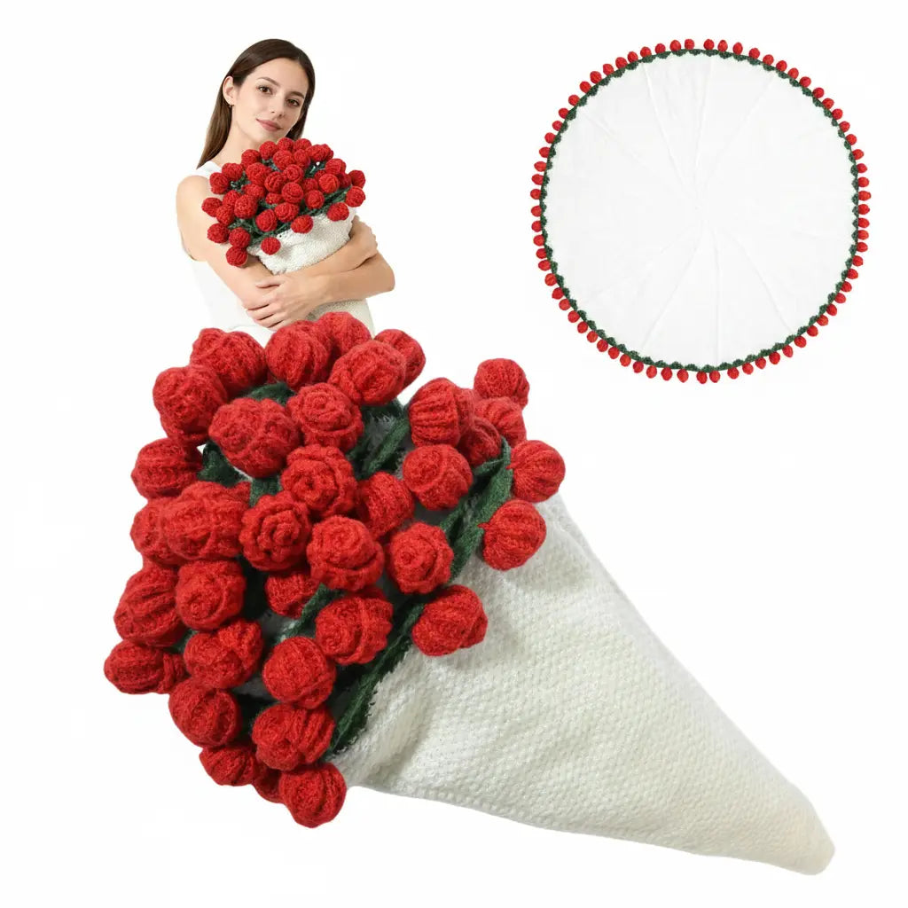 Goodinary® Crochet Rose Bouquet Blanket