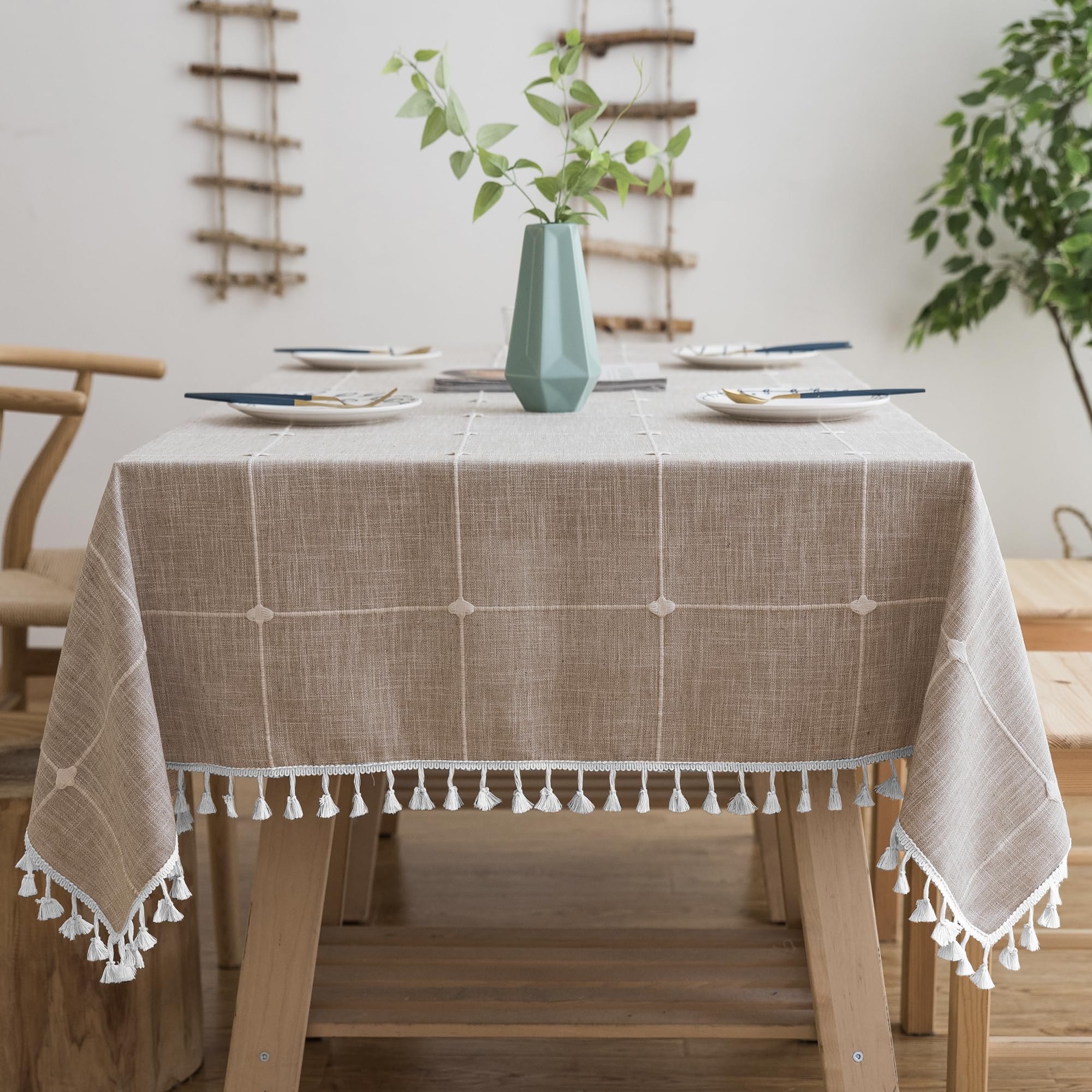 Goodinary® Square Waterproof Farmhouse Tablecloth