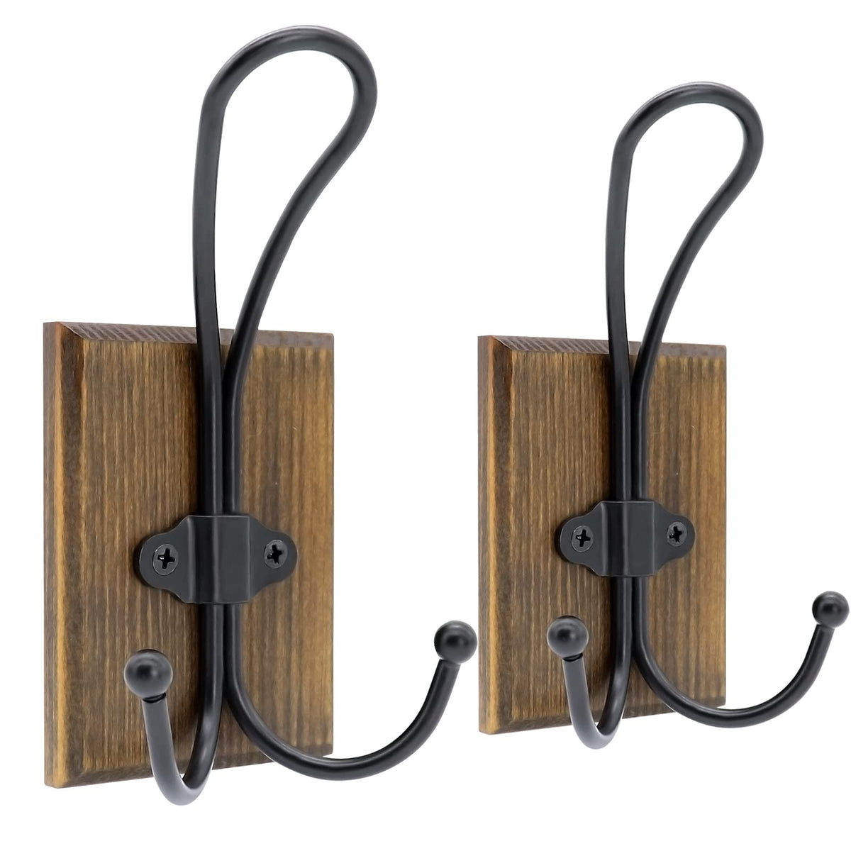 Goodinary® Wooden Pine Hook Rack (2 Pcs)