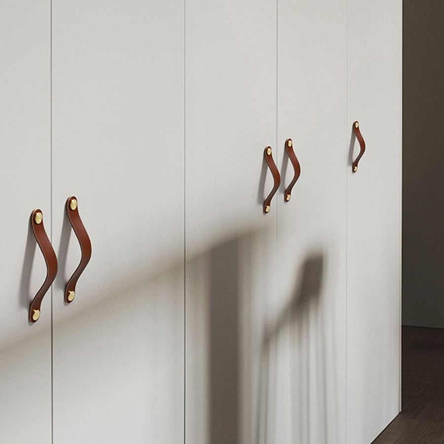 Goodinary® Luxury Leather Cabinet Drawer Pulls (4 pcs)
