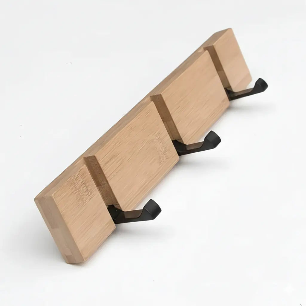 Goodinary® Wooden Wall Mounted Coat Rack with Flip Hooks - Goodinary