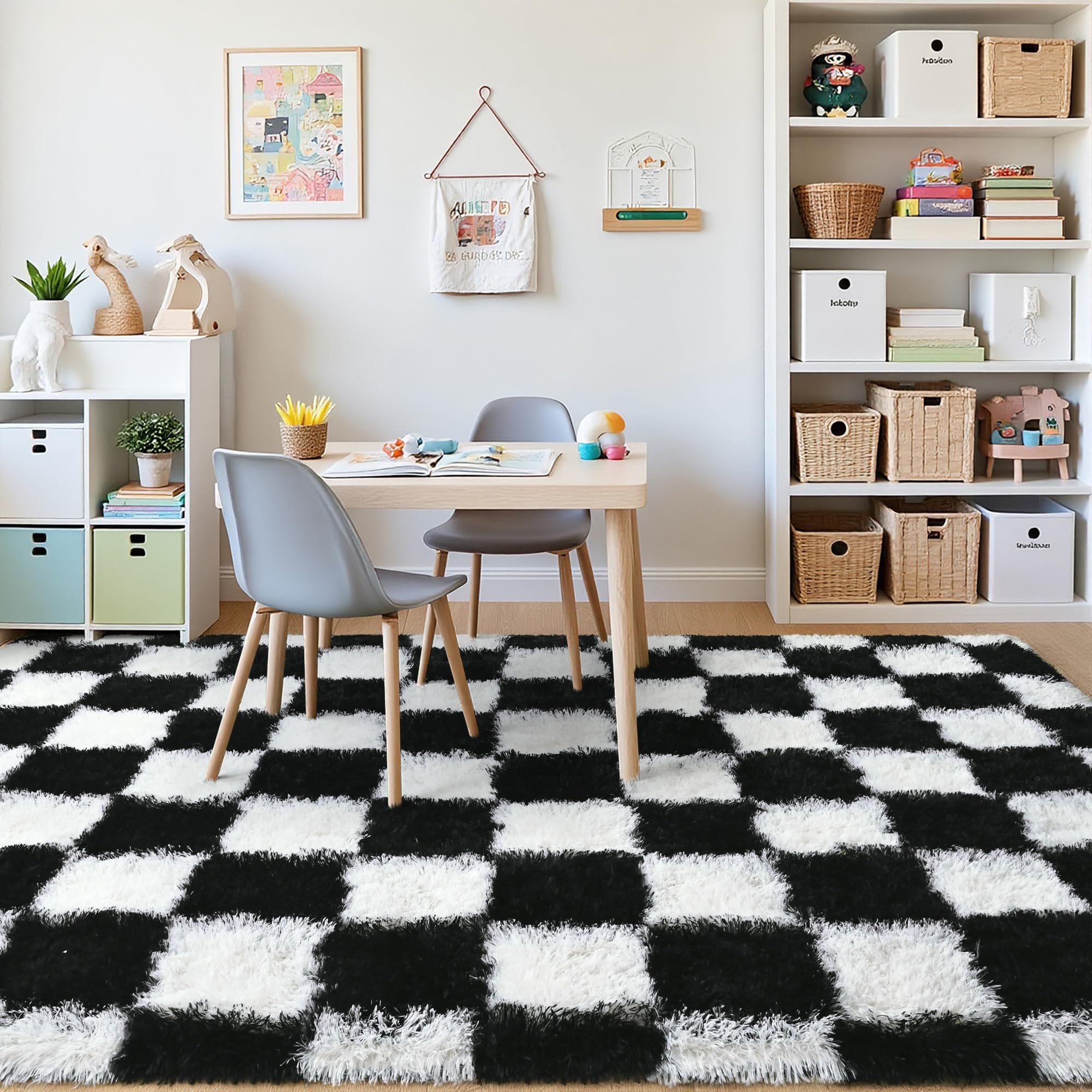 Goodinary® Checkered Area Rug