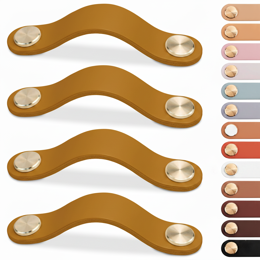 Goodinary® Luxury Leather Cabinet Drawer Pulls (4 pcs)