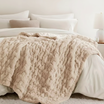 Goodinary® Ruched Faux Fur Cozy Throw Blanket