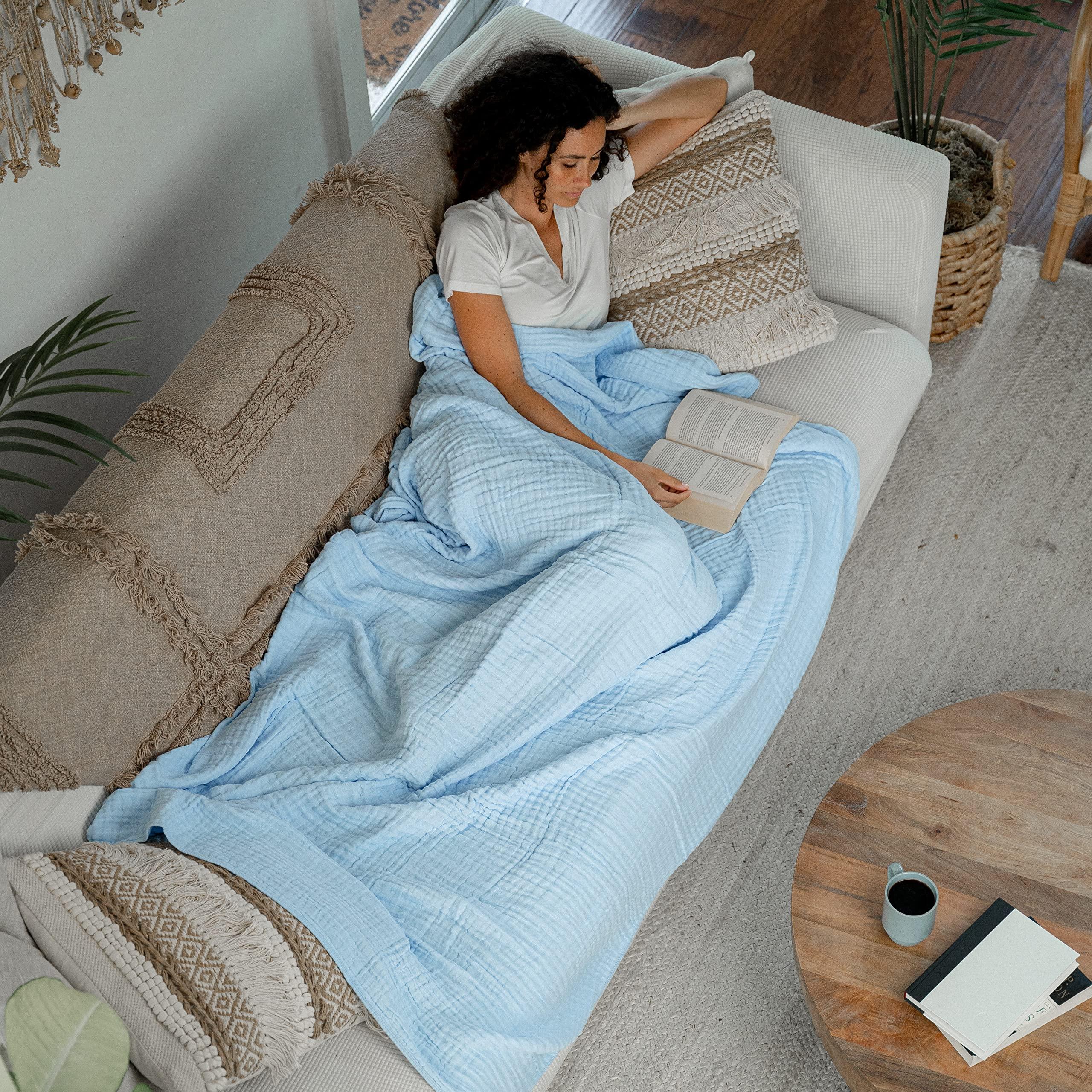 Goodinary® Lightweight Cotton Muslin Throw Blanket