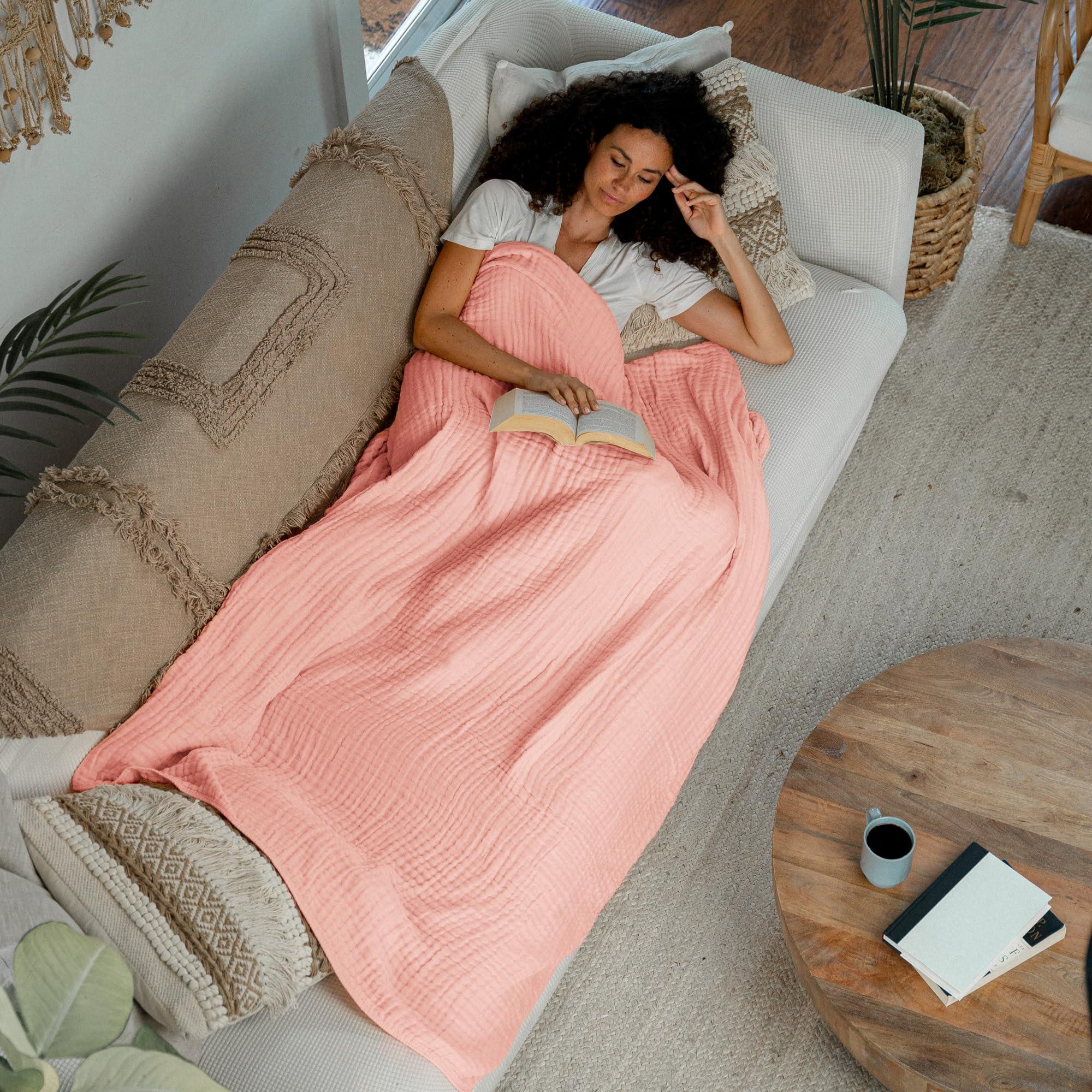 Goodinary® Lightweight Cotton Muslin Throw Blanket