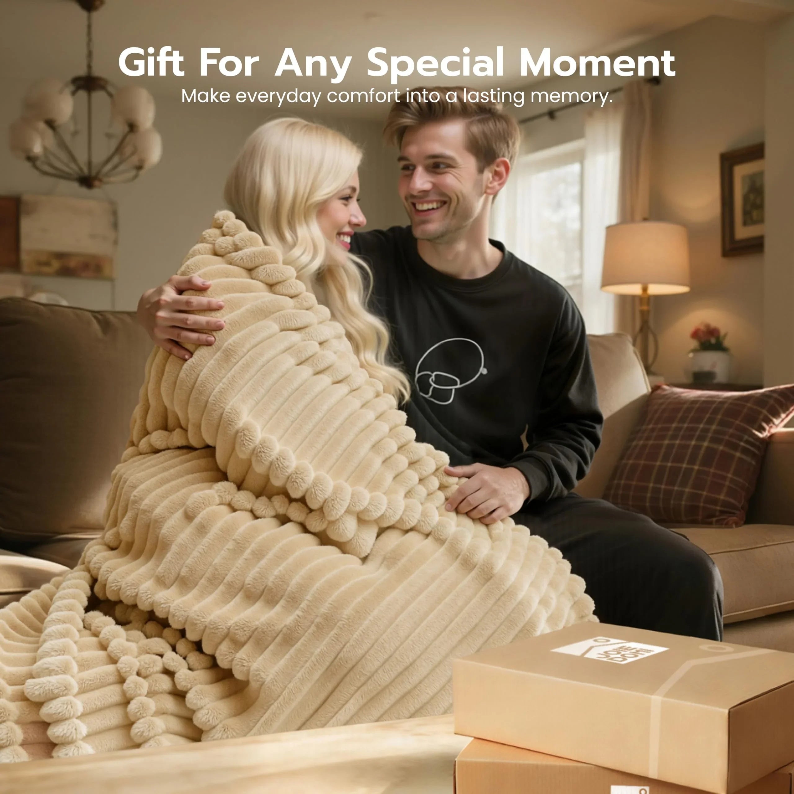 Goodinary® Soft Faux Rabbit Fur Throw Blanket