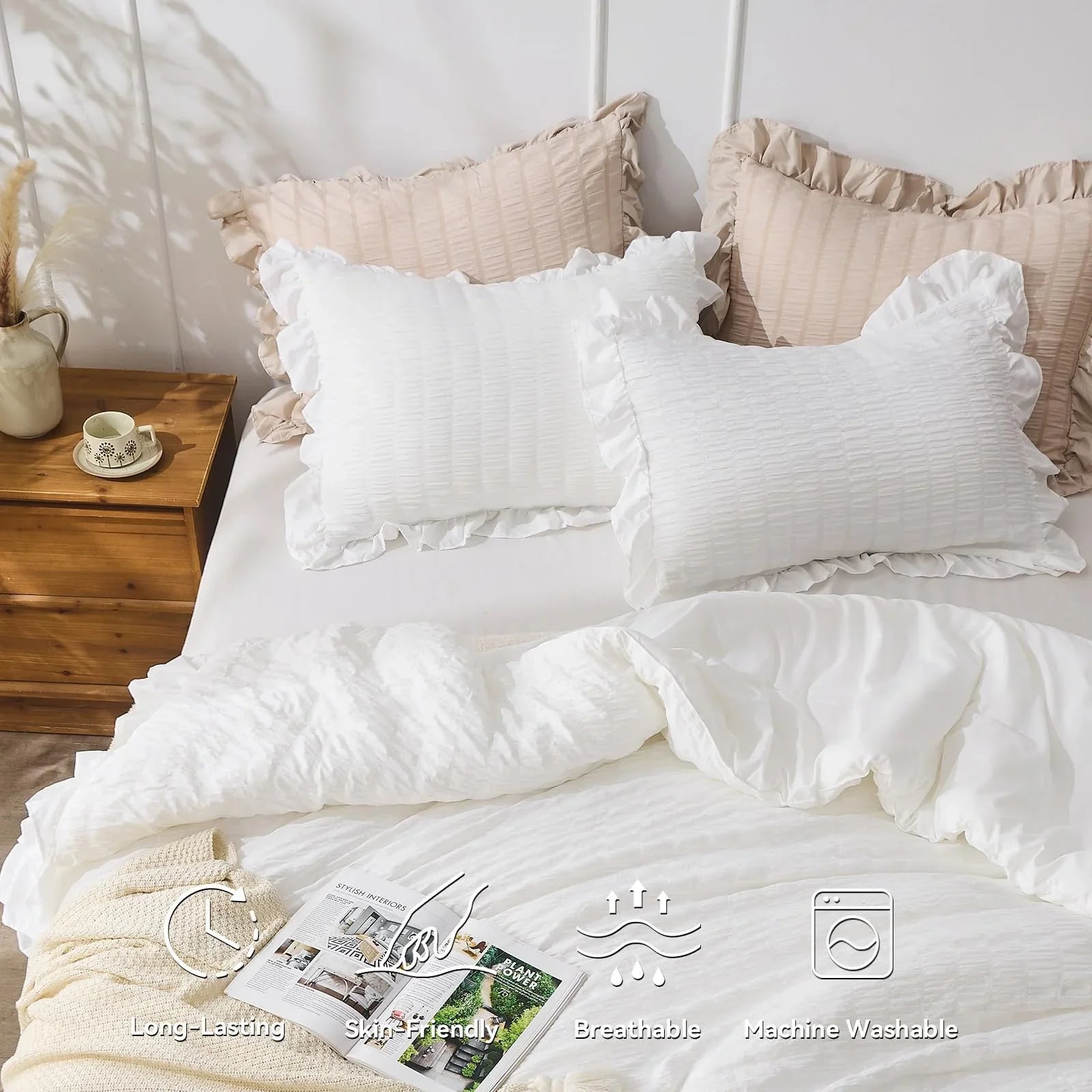 Goodinary® Korean Lace Seersucker Bedding Set
