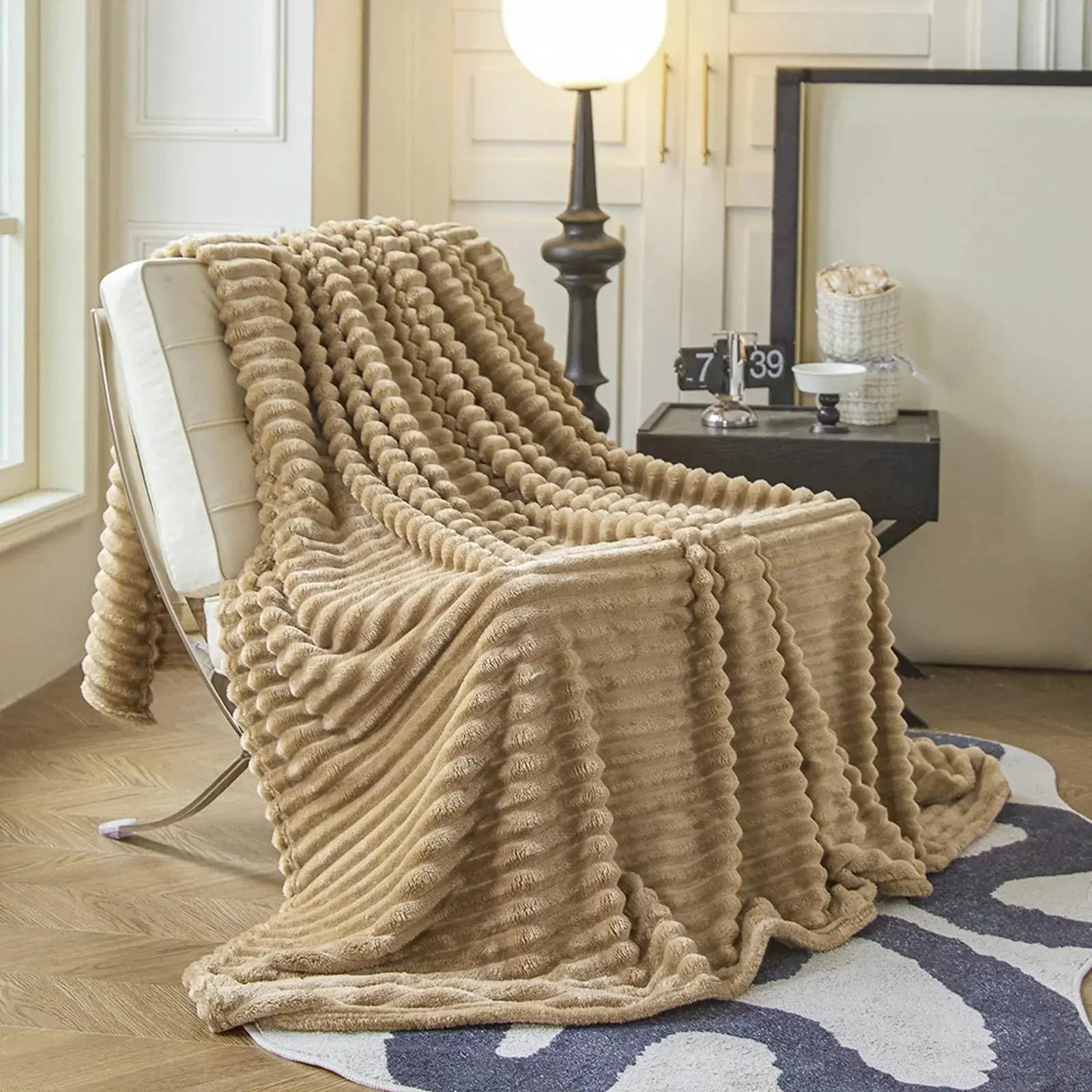 Faux Rabbit Fur Throw Blanket | Seasonal Home Comfort