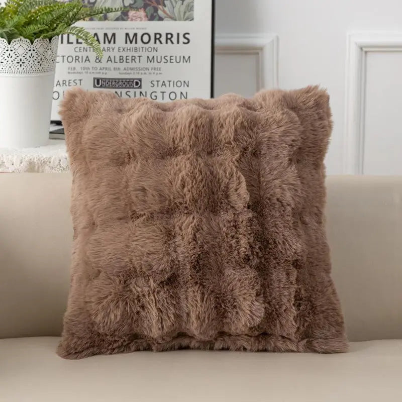 Goodinary® Faux Rabbit Fur Bubble Velvet Pillow Cover Goodinary