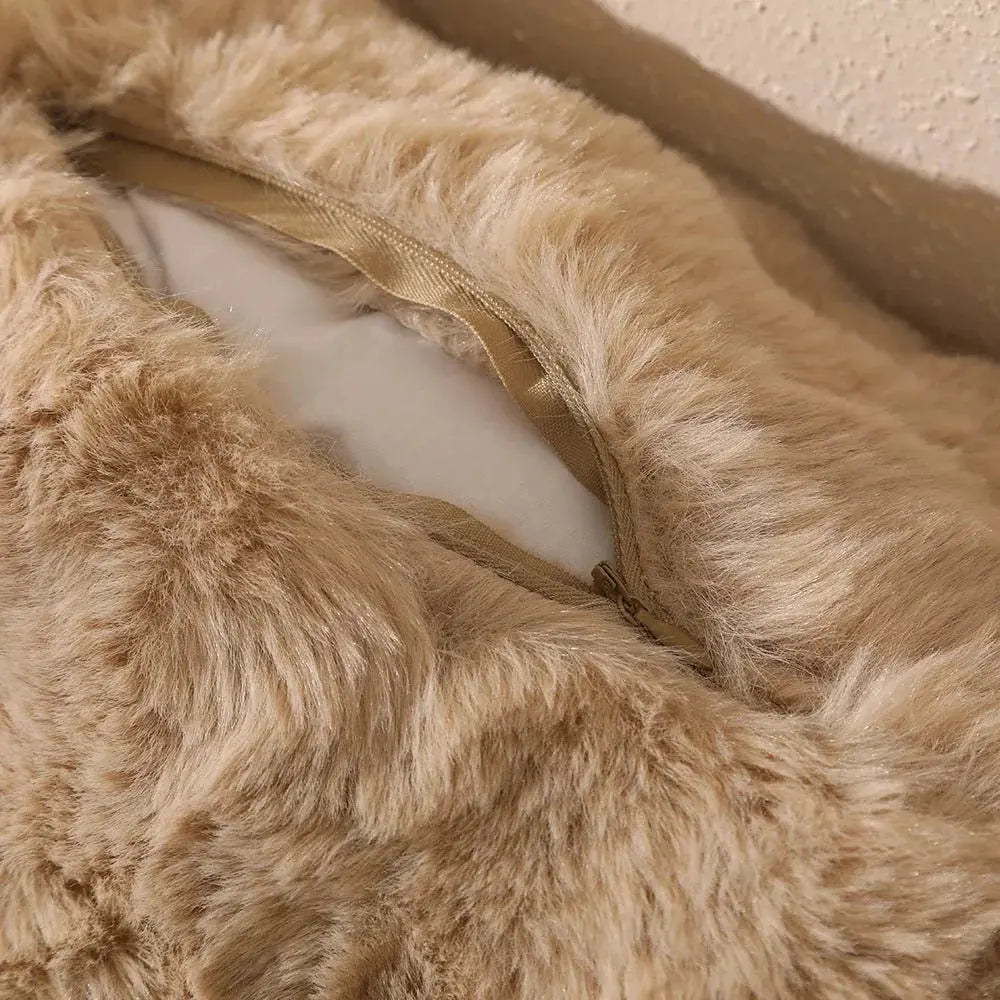 Goodinary® Faux Rabbit Fur Bubble Velvet Pillow Cover Goodinary