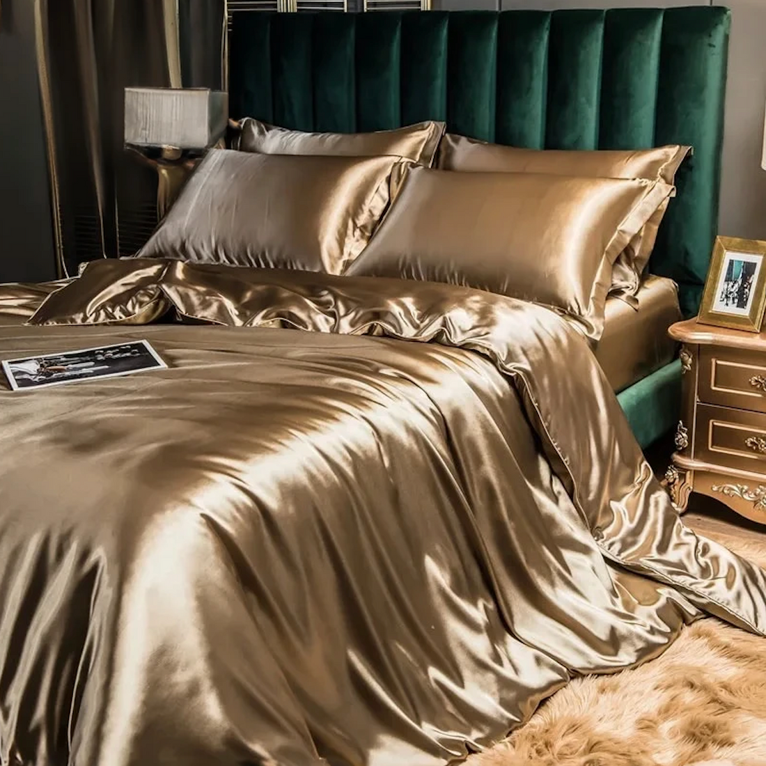 Goodinary® Mulberry Silk Bedding Set with Duvet Sheet Pillowcases